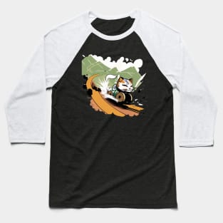 Japanese Cat with Sport Cart Baseball T-Shirt